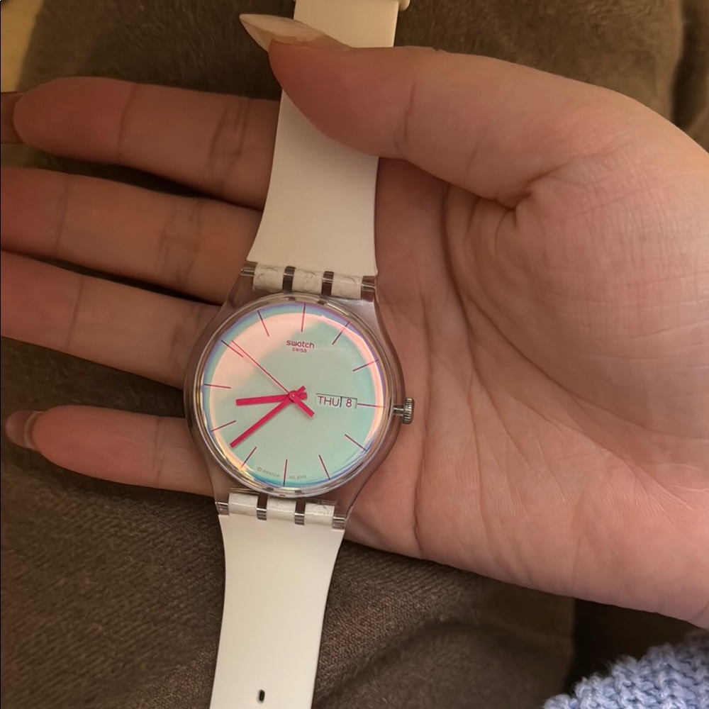 Swatch White Analog Watch